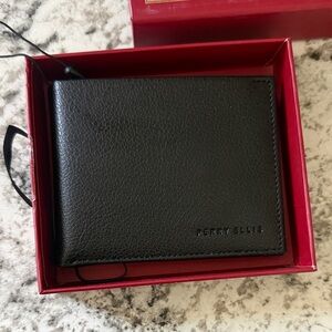 Perry Ellis Black Leather Card Holder